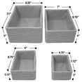 thumbnail image 4 of Sorbus Storage Baskets 4-Piece Set - Stackable Woven Basket Paper Rope Bin Boxes for Makeup, Bathroom, Office Supplies, Bedroom, Closet (Gray), 4 of 7