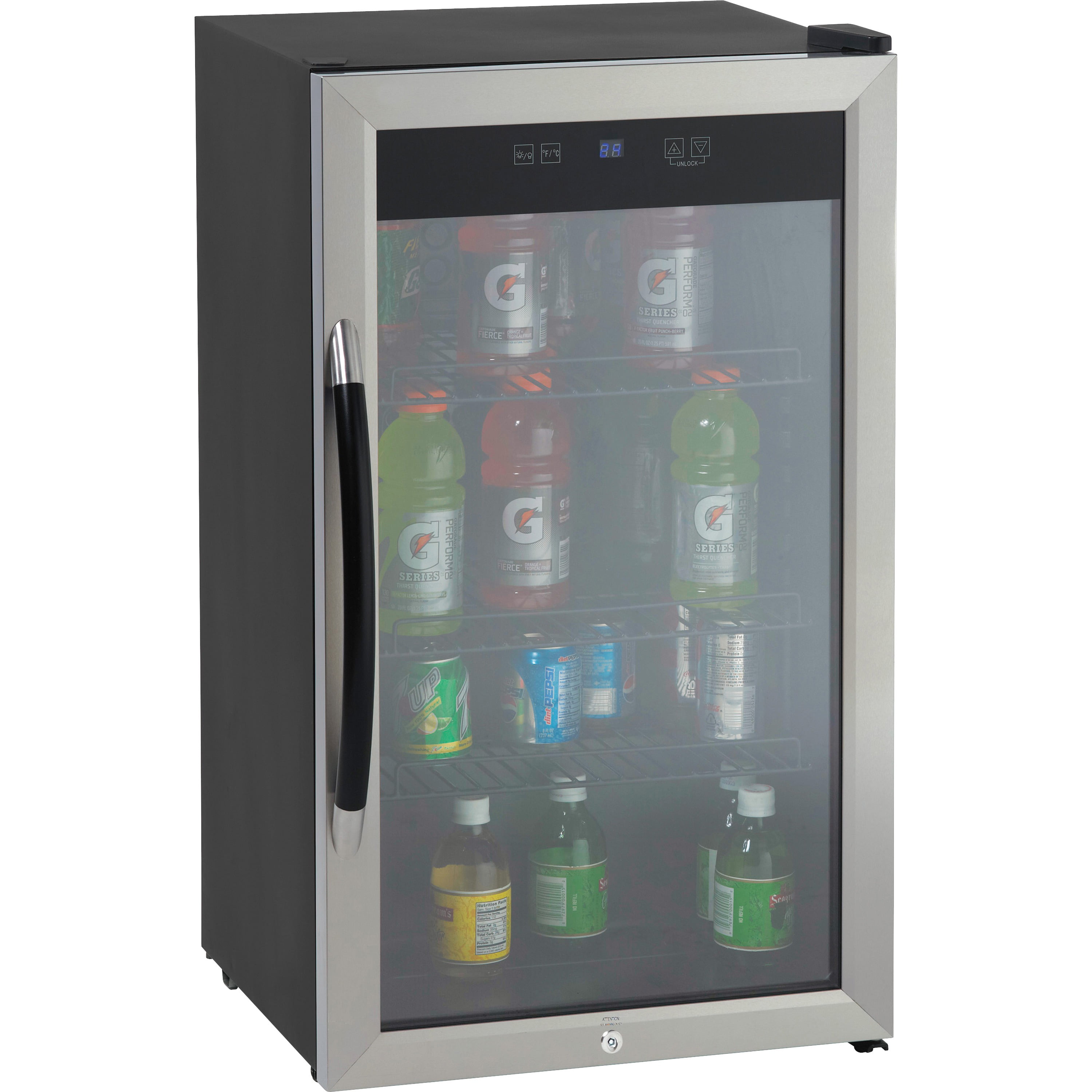 Auto Defrost Summit Appliance SPR489OSADA ADA Compliant Commercially Approved Shallow Depth Indoor/Outdoor Beverage Cooler for Built-in or Freestanding Use with Glass Door Black Cabinet