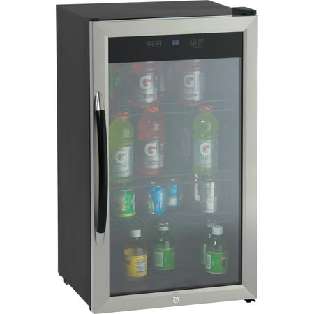 Avanti Showcase Beverage Cooler with Stainless Steel Door Frame and Dual-Pane Glass