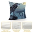 thumbnail image 4 of Orinice Wolf Moon Waterfall Graphic Decorative Cotton Linen Throw Pillow Cover for Home Couch Living Room Bed Sofa 1PC 20x20in, 4 of 5