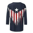 thumbnail image 5 of lcziwo American Flag Womens Top 4th of July 3/4 Length Sleeve Tops Patriotic Graphic Print Crew Neck Blouses Summer 2025 Multicolor,XL, 5 of 5