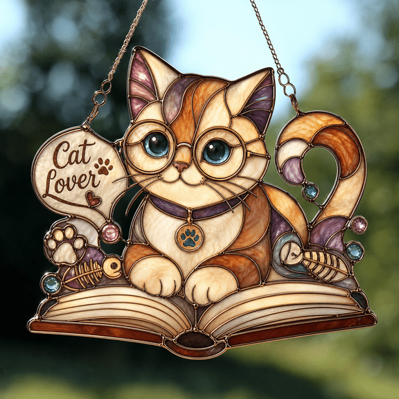 Cat Suncatcher Acrylic 1 Layer Cute Cat Lover Window Hanging Gift