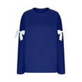 thumbnail image 4 of Diufon Womens Christmas Sweatshirt Lightweight Long Sleeve Crewneck Cute Bow Pattern Pullover Tops Fall Fashion Top, 4 of 6