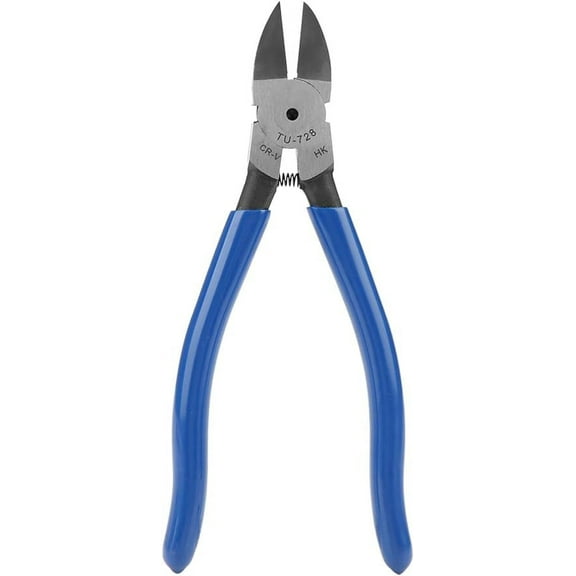 Diagonal Pliers, 8inch Blue Diagonal Pliers Cable Nose Cutting Nippers Wire Cutter Tool Heavy Duty Diagonal Flush Cutters Ideal Wire Snips for Various Cables