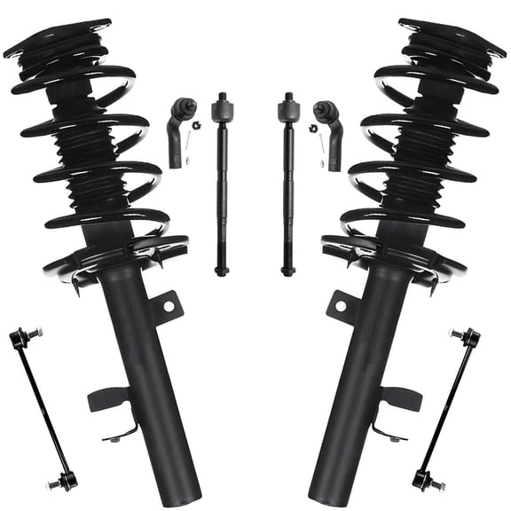Detroit Axle - 8pc Front Struts Kit for 2014-2019 Ford Escape, 2 Struts & Coil Spring Assembly 2 Sway Bar Links 4 Inner Outer Tie Rods 2015 2016 2017 2018 Replacement Suspension Kit