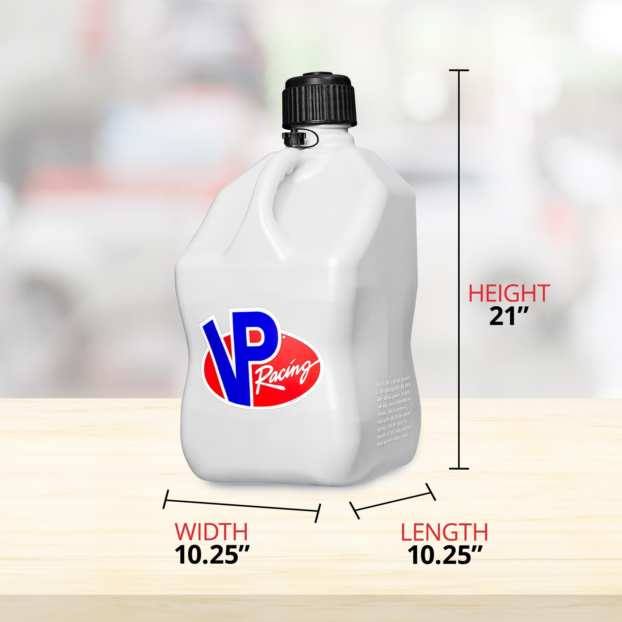 VP Racing 5.5 Gal Motorsport Racing Liquid Utility Jug with Handle, White