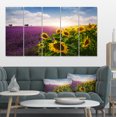 thumbnail image 1 of Lavender and Sunflower Fields - Floral Canvas Art Print, 1 of 3