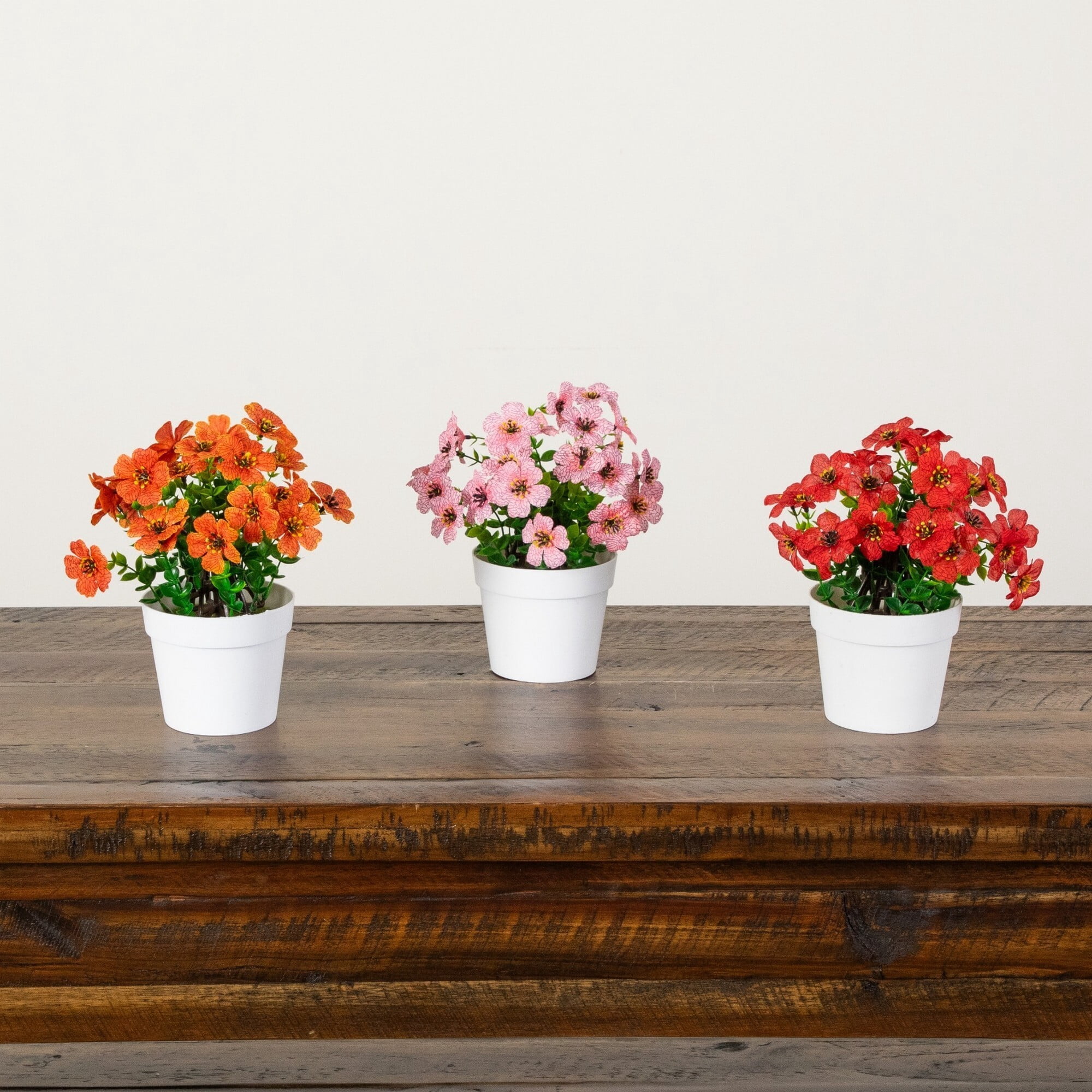 7in. Artificial Spring Daisy in White Pot - Set of 3