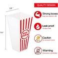 4 Pack Plastic Red White Striped Classic Popcorn Box Containers for