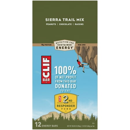 Clif Bar® Energy Bars, Sierra Trail Mix, 10g Protein Bar, 12 Ct, 2.4 oz