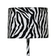 thumbnail image 3 of Fabric Wrapped Floor Lamp with Animal Print, White and Black, 3 of 5