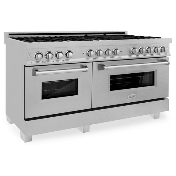 ZLINE 60" 7.4 cu. ft. Dual Fuel Range with Gas Stove and Electric Oven in DuraSnow Stainless Steel (RAS-SN-60)
