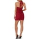 thumbnail image 3 of Vestido Bodycon Ruched INSPIRE CHIC para mujer, con cuello halter atado, espalda descubierta y brillante, color rojo M, 3 of 6