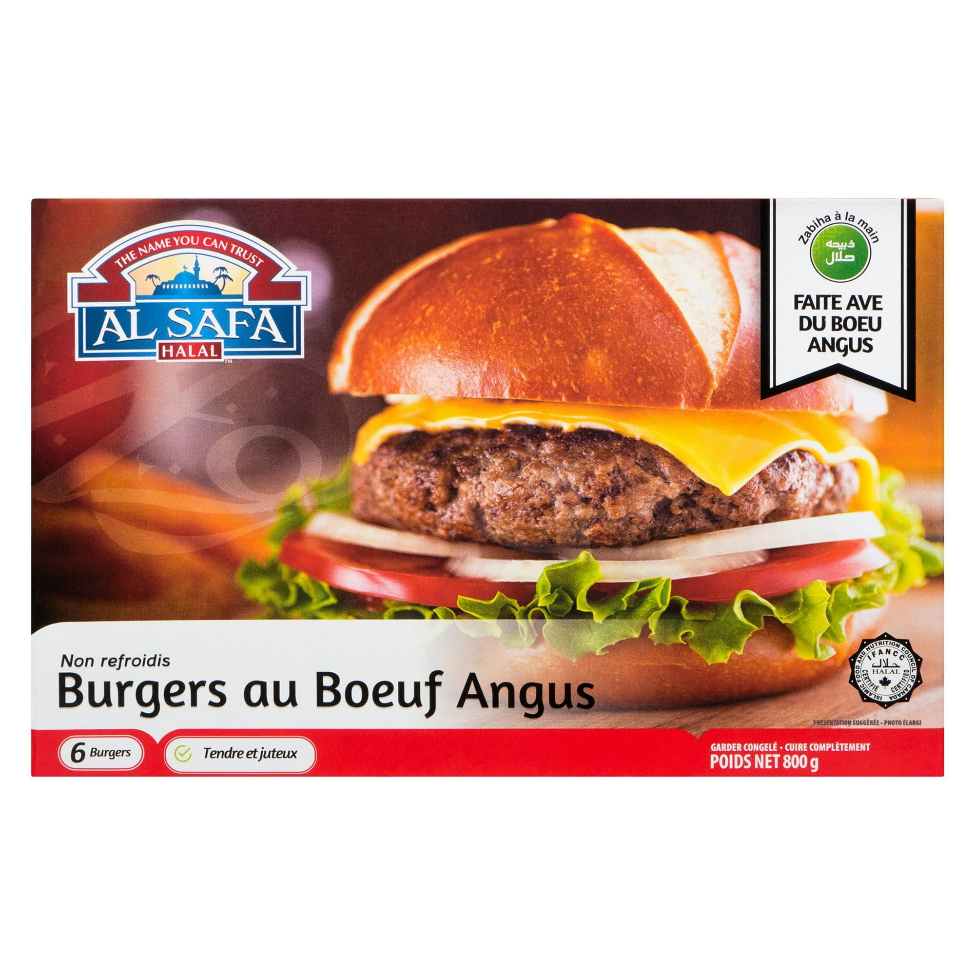Al Safa Halal Uncooked Angus Beef Burger, 800 g