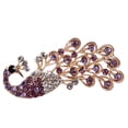 thumbnail image 2 of Yesbay 2 Pcs Women Shiny Full Rhinestone Hollow Peacock Brooch Pin Wedding Jewelry-Purple, 2 of 8