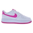 thumbnail image 2 of Nike Air Force 1 GS Boys Shoes Size 7, Color: White/Laser Fuchsia, 2 of 5