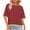 Wine, variant on Staron Women's Short Sleeve Tops Casual Color Block Printed Round Neck Loose Comfy Fashion T-Shirt, Brown M