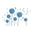thumbnail image 2 of Pegatinas de pared de diente de león azul perfecl calcomanías florales extraíbles impermeables mariposas, 2 of 8