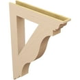 thumbnail image 5 of Ekena Millwork 5 1/2"W x 36"D x 48"H Funston Traditional Rough Cedar Woodgrain TimberThane Bracket, Primed Tan, 5 of 6