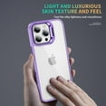 thumbnail image 5 of for iPhone 15 Pro Max Case Clear Shockproof Anti-Scratch Cover Protect Camera Lens iPhone 15 Pro Max Phone Case with Ring Stand Slim Orange Rugged Heavy Duty Protection (Purple), 5 of 14