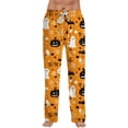 thumbnail image 2 of Halloween Pajama Pants for Men Fun Ghost Print Design Sleepwear with Pockets Halloween Soft Long Sleep Lounge Pjs Bottoms, 2 of 5