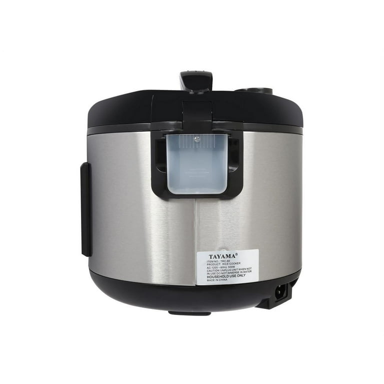 Tayama 20-Cup Rice Cooker with Food Steamer and Stainless Steel
