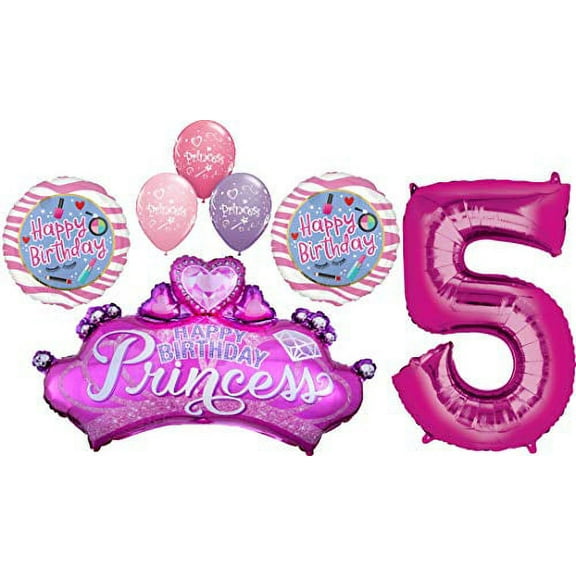 Princess Party 5th Birthday Girl Balloon Bouquet Decorations
