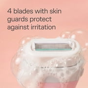 Schick Intuition Advanced Moisture Women's Razor Handle Plus 2 4-Blade Razor Refills, Lather & Shave In One Step