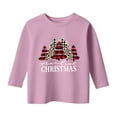 thumbnail image 5 of FUZHIQ Christmas Shirts for Girl 3/4 Sleeve Christmas Tree Snowflakes Print Crew Neck Xmas Long Sleeve Tops Funny Kids Holiday Long Sleeve Fall Clothes,Pink,4-5 Years, 5 of 5