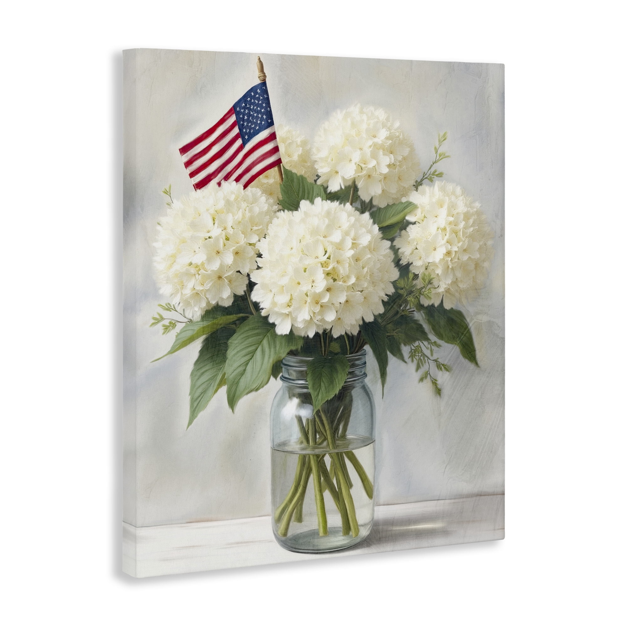 Stupell Industries Festive Patriotic Hydrangea Canvas Wall Art, design by Kim Allen