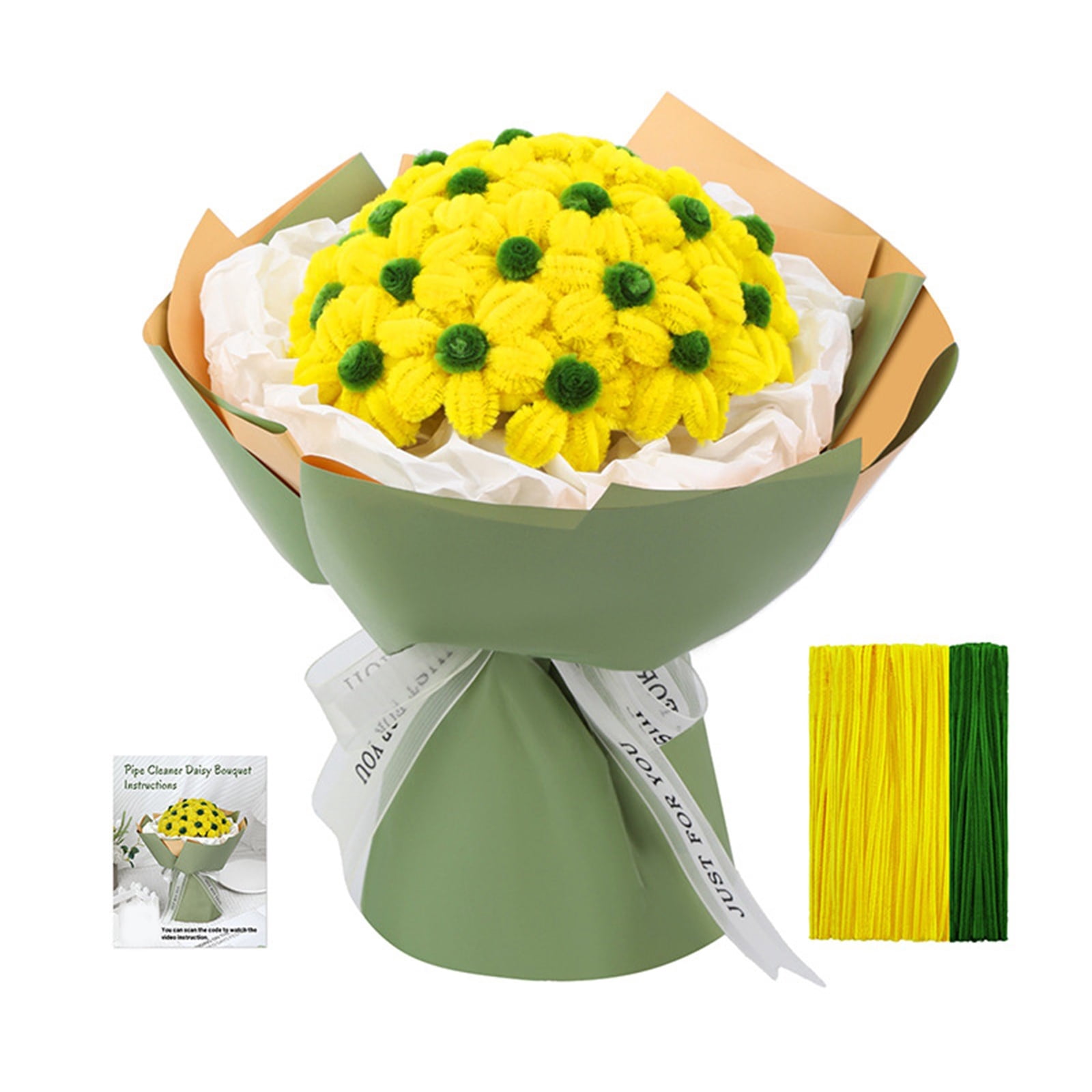 Pipe Cleaners Flower Set Chenilles Stems Flower Bouquet Kits Craft Supplies for Art and Craft Projects Decorations