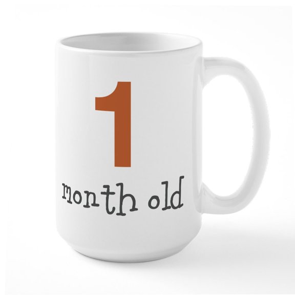 CafePress - 1 Month Old Large Mug - 15 oz Ceramic Large White Novelty Mug