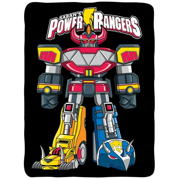 Saban Power Rangers Megazord Fleece Blanket 45" x 60"  Throw Boys Youth Kids Bedroom