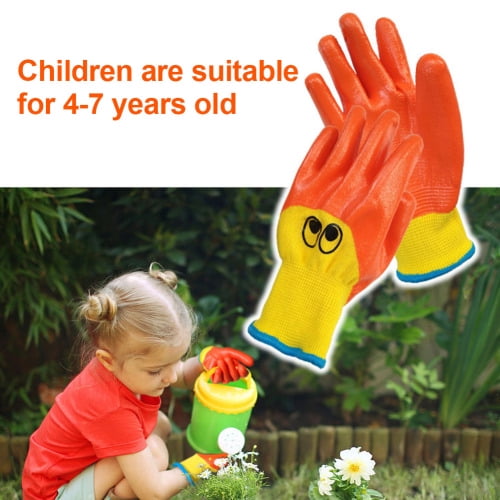 1Pair/2Pairs kids Gardening Gloves Foam Rubber Coated Children Garden Work Glove 