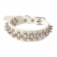 thumbnail image 1 of LSLJS Adjustable Leather Spiked Studded Dog Collars, Leather Studded Pet Puppy Dog Collar Neck Strap Wh/S, 1 of 2