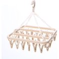 thumbnail image 1 of Percha de secado plegable de almacenamiento compacto, 32 pinzas, resortes de alambre inoxidables, secador de calcetines eficiente, diseño que ahorra espacio, plástico de alta calidad, liviano,, 1 of 3