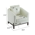 thumbnail image 3 of GDF Studio Elegant Barrel Chair with Cylindrical Wood Legs & Comfortable Loose Back Cushions, White, 3 of 9