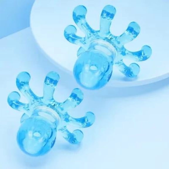 LEDMOMO 2 Pcs Massage Tools Octopus Scalp Massager Sky-blue Handheld Blood Circulation Enhancement for Travel