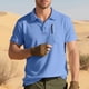 thumbnail image 4 of Mens Casual de Manga Corta Botón Abajo Camisas de Malla Elástica de Bolsillo Cuello de Vuelta de Verano, Camisas de Manga Corta para Hombre con Bolsillo, 4 of 5