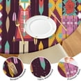 thumbnail image 4 of Ethnic Figure and Pattern Round Fitted Tablecloth with Elastic Edge,Dining Table Cover Waterproof,Outdoor Round Tablecloth for Camping,Dining,Indoor and Outdoor, 4 of 7
