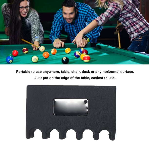 Soporte Portátil Para Tacos De Billar, 3 Agujeros, Base Antideslizante, Estable Y Resistente – Color Negro