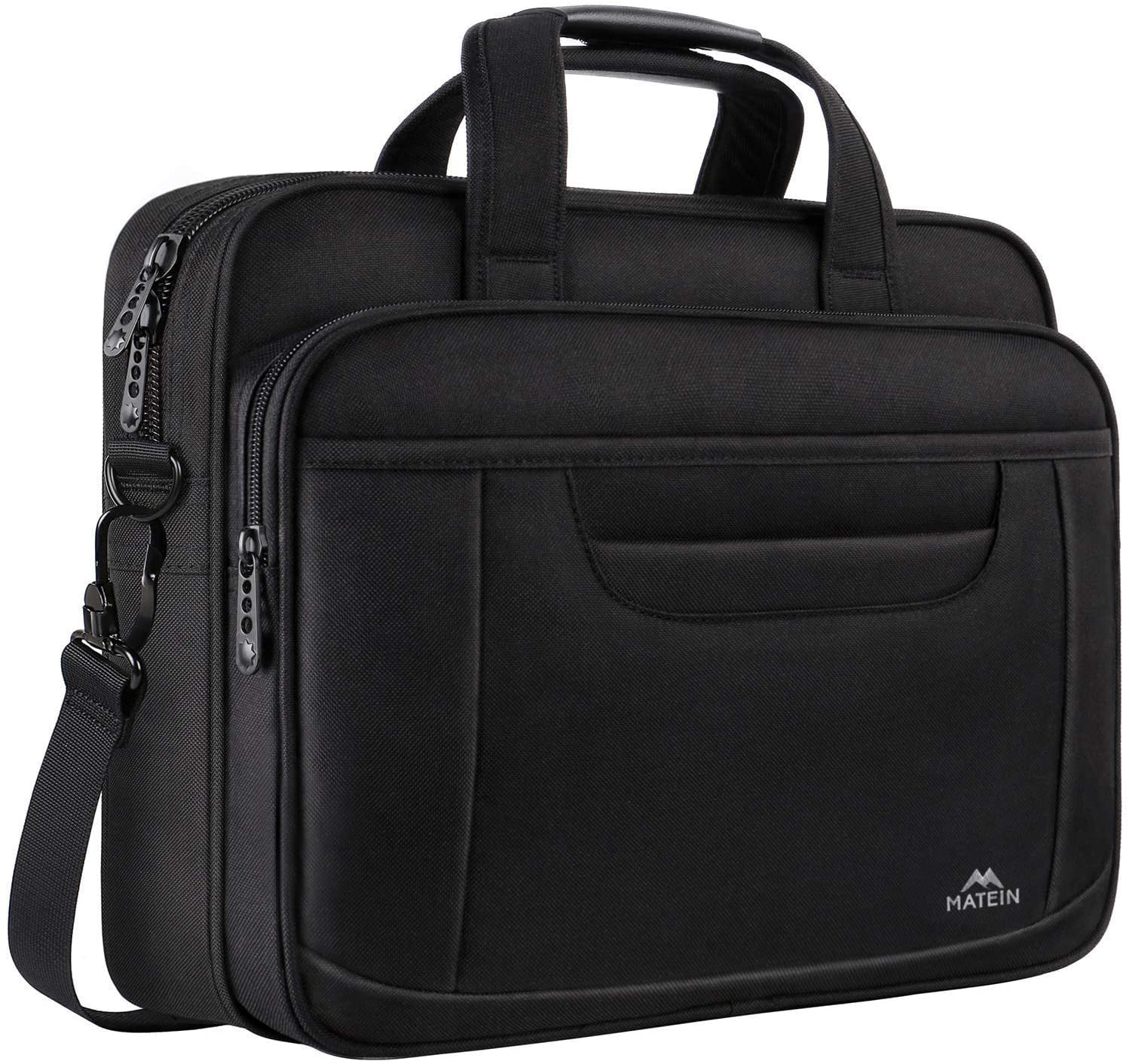 Mens Briefcase Mens Leather Travel Carry On Bags Holdal Travel Tote Water Waterproof Messenger Bag Laptop Rucksack for 14 Notebook/Computer 2 Colors Business Briefcase Color : Black 