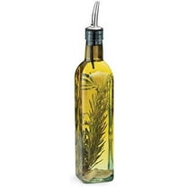 Containly 8oz Glass Olive Oil & Vinegar Bottle for Kitchen, Olive Oil Dispenser With Stainless Steel Spout for Easy Pouring, Slight Green Tint