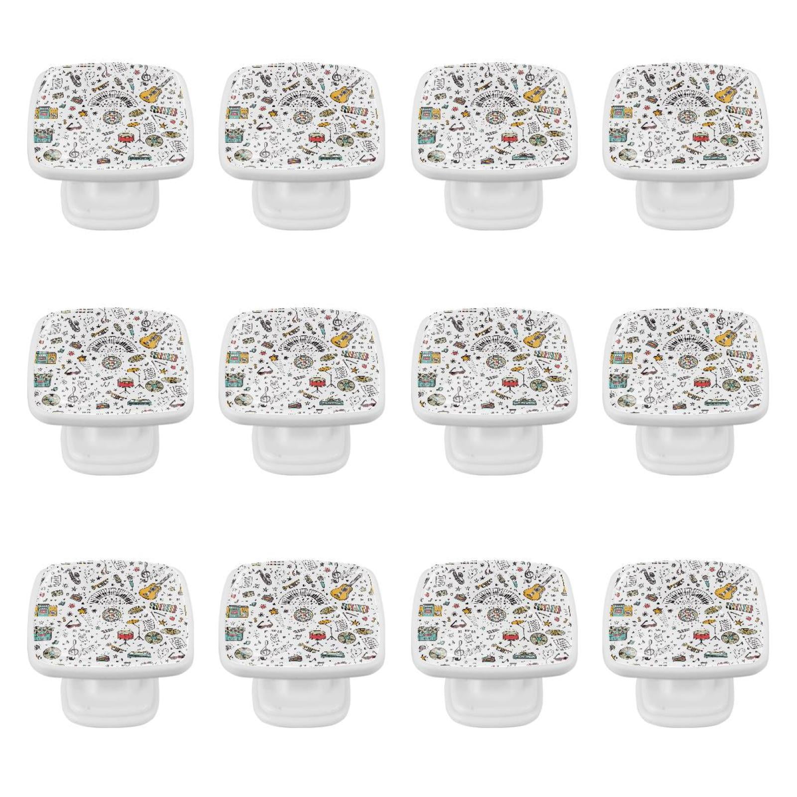 Ownta Square 12 Pcs Musical Instruments Violin Door Knobs with