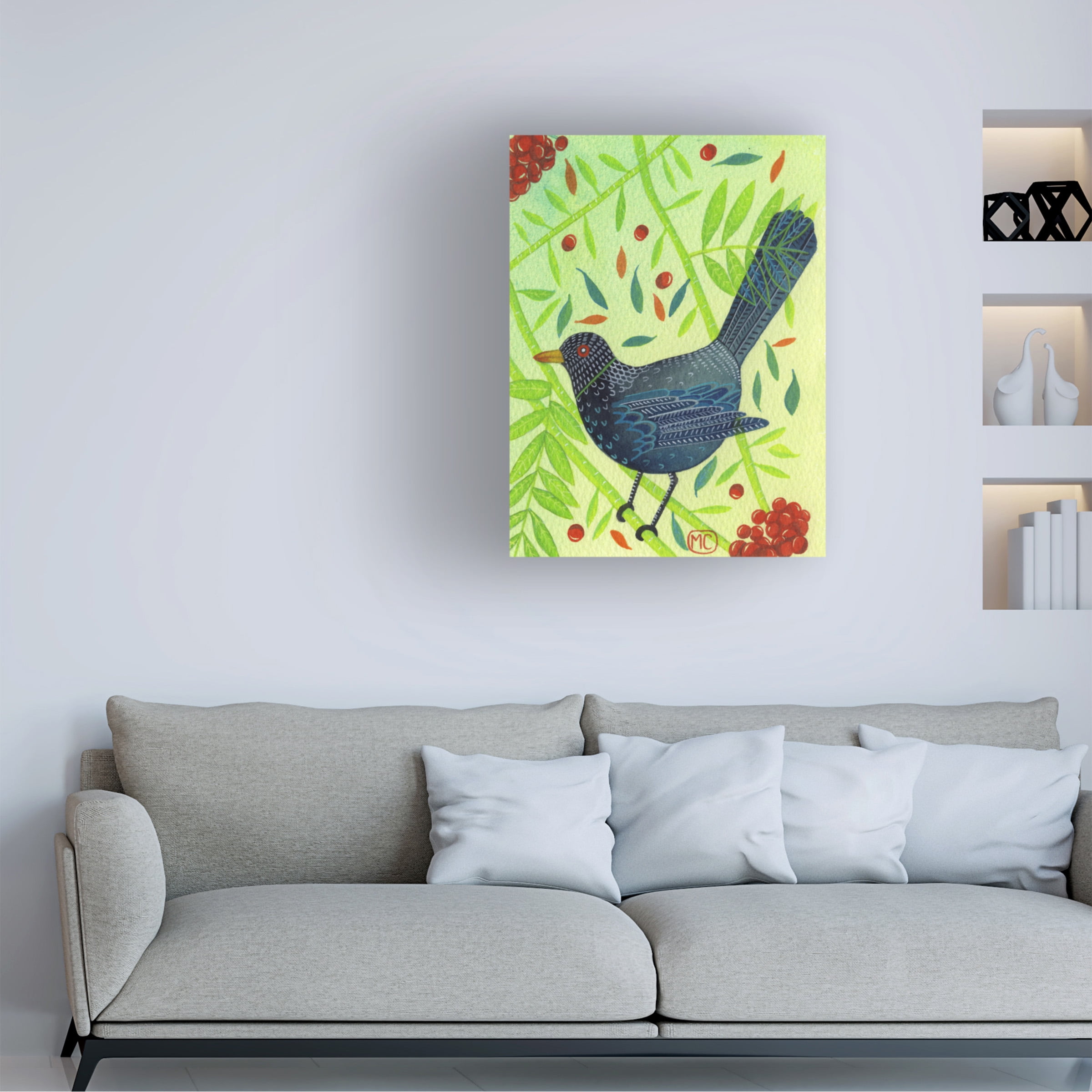 Michelle Campbell 'Blackbird 3' Canvas Art
