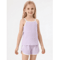 thumbnail image 4 of Jolyshlid Girls Summer Clothes 8 Piece Outfit Set for Kids, Cami Tank Tops and Shorts Matching Sets, Breathable Casual Beach Wear,Pink Yellow Green Purple,4Years, 4 of 10