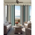 thumbnail image 3 of Teal Blue Striped Black Out Curtains 63 Inch Long, Room Darkening Draperies Curtains Panels, Farmhouse Stripes Modern Abstract Art Thermal Insulated Curtain for Bedroom Living Room 52"x63" 2 Panels, 3 of 8