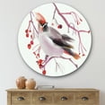 thumbnail image 2 of Designart 'Waxwing Bird Sitting On A Branch' Traditional Circle Metal Wall Art 36x36 - Disc of 36, 2 of 5