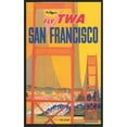 thumbnail image 2 of David Klein 16x24 Black Ornate Framed Double Matted Museum Art Print Titled: Fly Twa - San Francisco (1957), 2 of 5