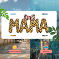 thumbnail image 5 of 1 Pcs 2D Flat License Plate Covers & Frames, Mama with Leopard Print For Decorative Front, Waterproof For Decoration Aluminum License Plate Covers & Frames Cover For Men Women, 12" X 6", 5 of 7